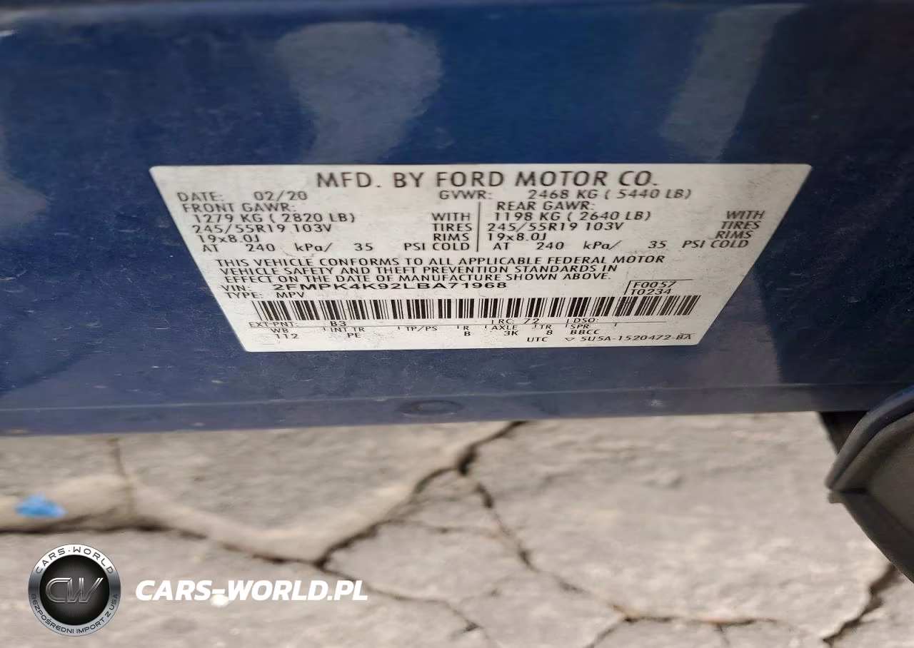 2020 Ford Edge Titanium VIN:2FMPK4K92LBA71968 - 13