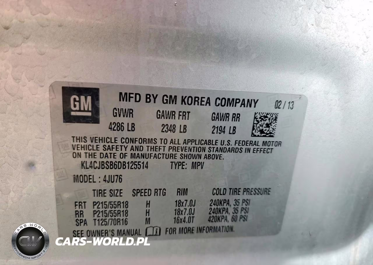 2013 Buick Encore Convenience VIN:KL4CJBSB6DB125514 - 13
