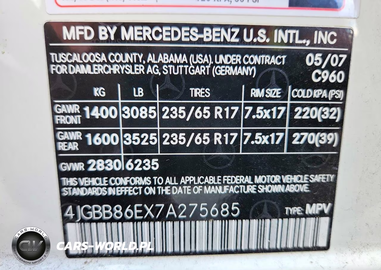 2007 Mercedes-Benz Ml 350 VIN:4JGBB86EX7A275685 - 13