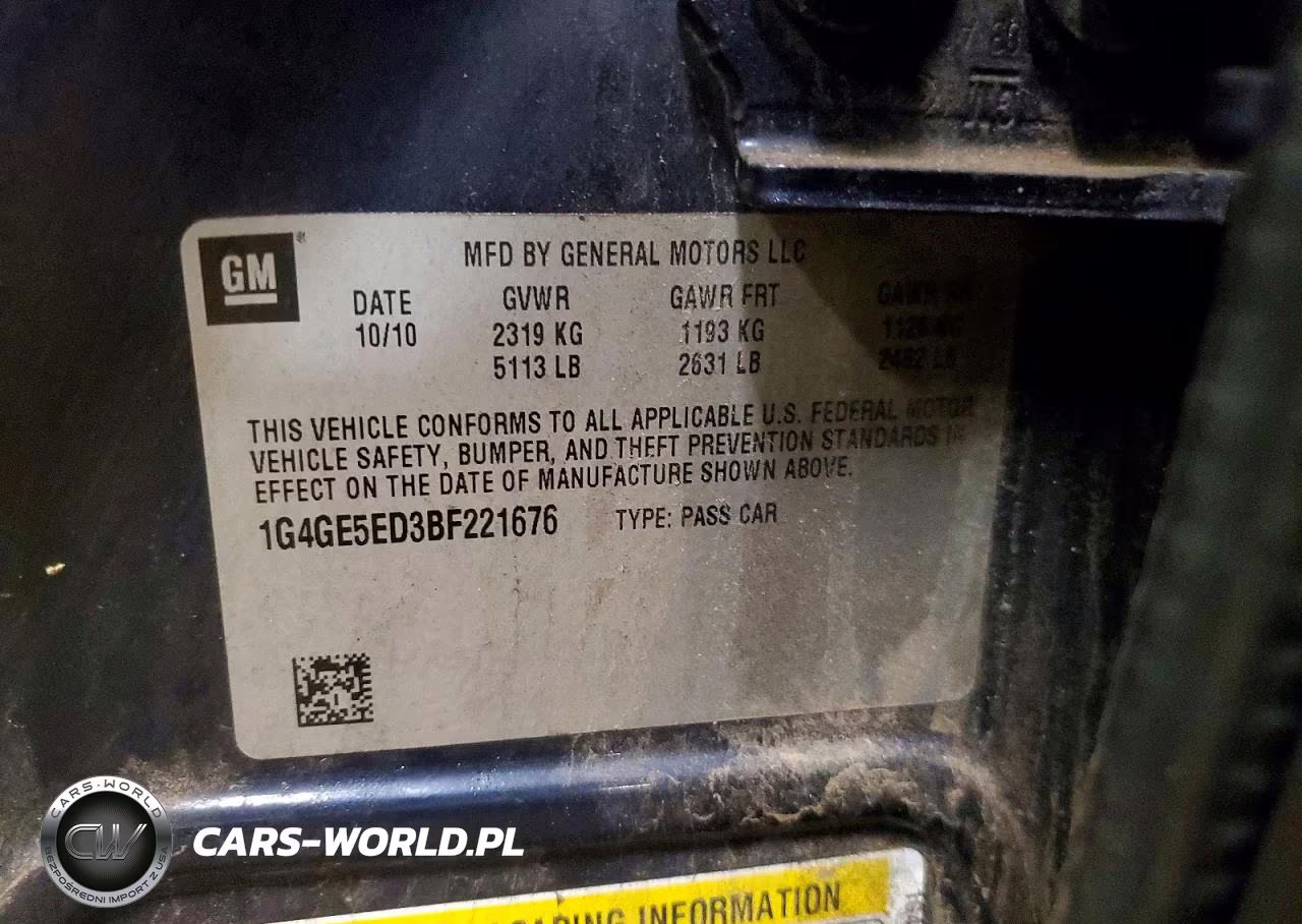 2011 Buick Lacrosse Cxs VIN:1G4GE5ED3BF221676 - 13