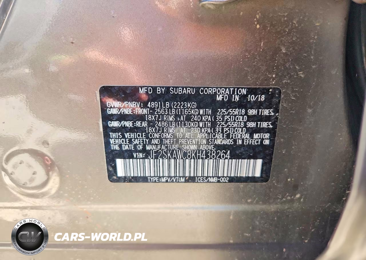2019 Subaru Forester Touring VIN:JF2SKAWC8KH438264 - 13