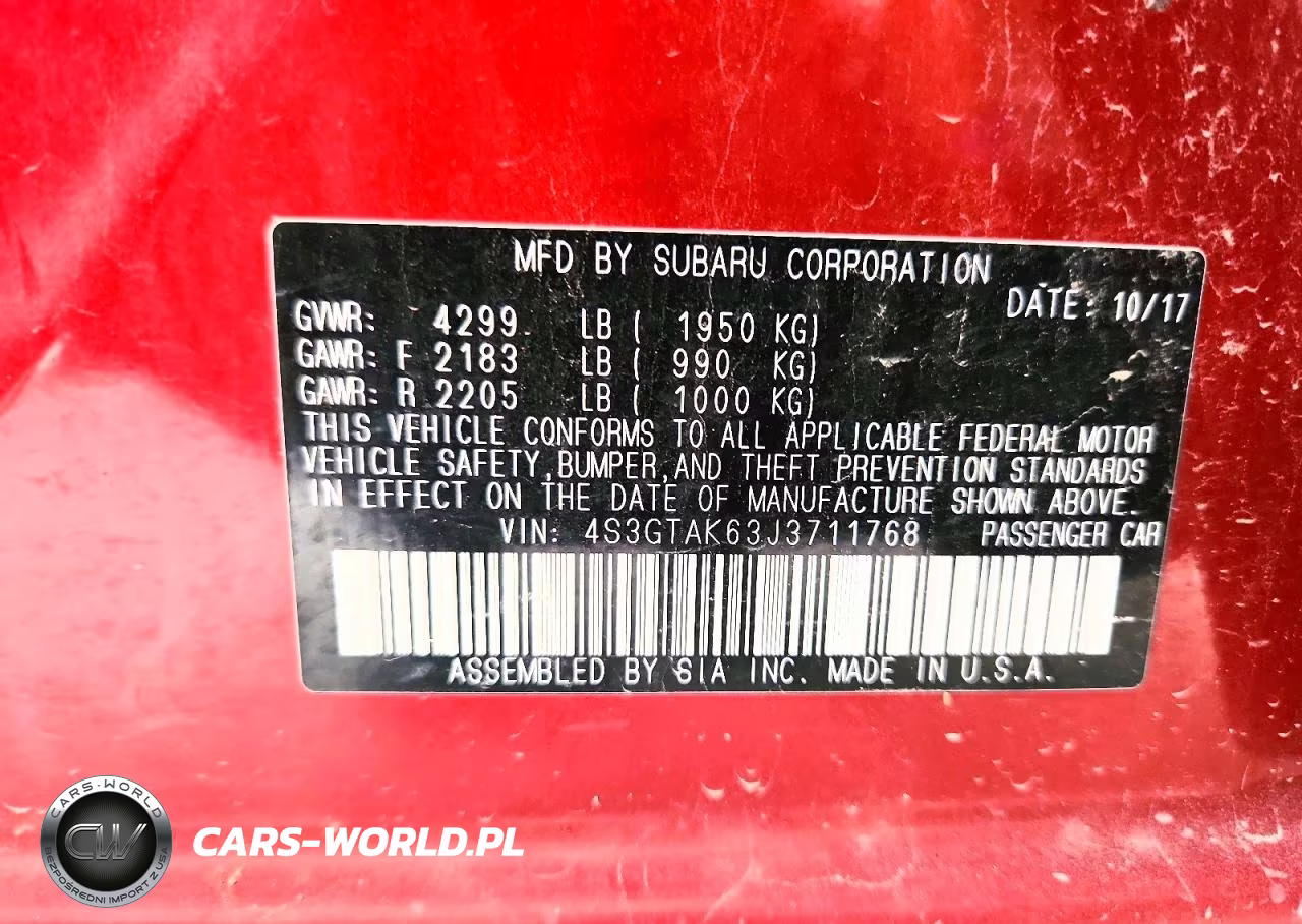 2018 Subaru Impreza Sport VIN:4S3GTAK63J3711768 - 13