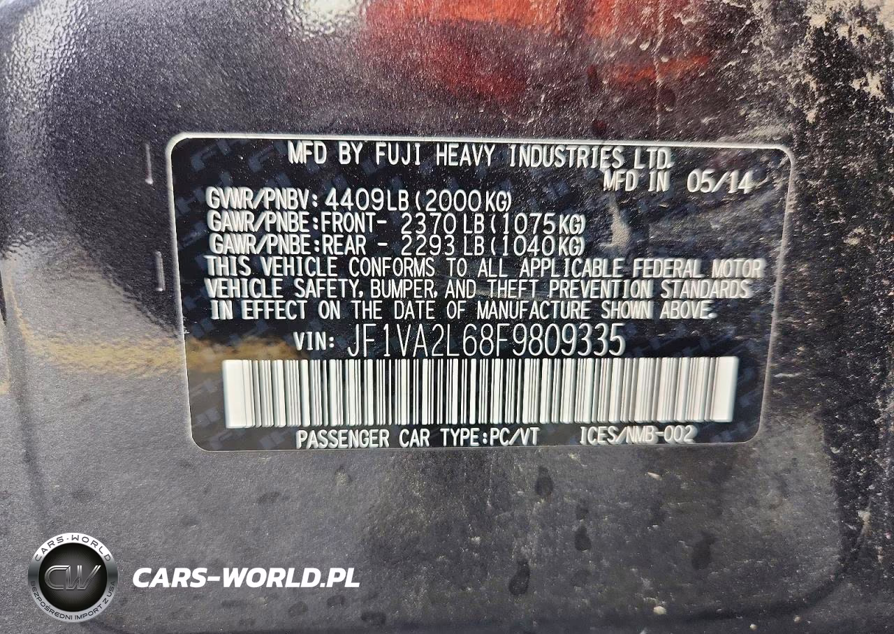 2015 Subaru Wrx Sti VIN:JF1VA2L68F9809335 - 13