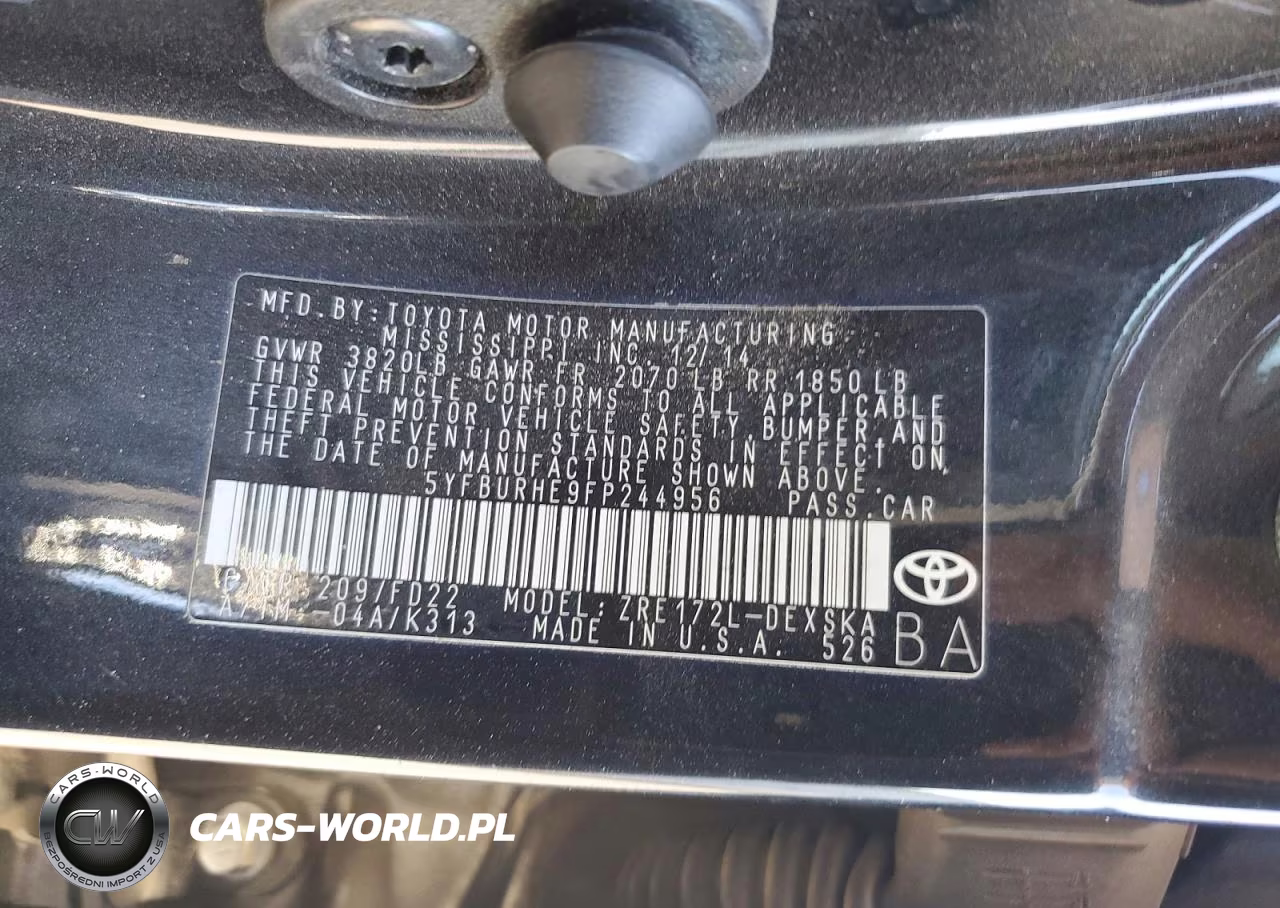 2015 Toyota Corolla S Plus VIN:5YFBURHE9FP244956 - 12