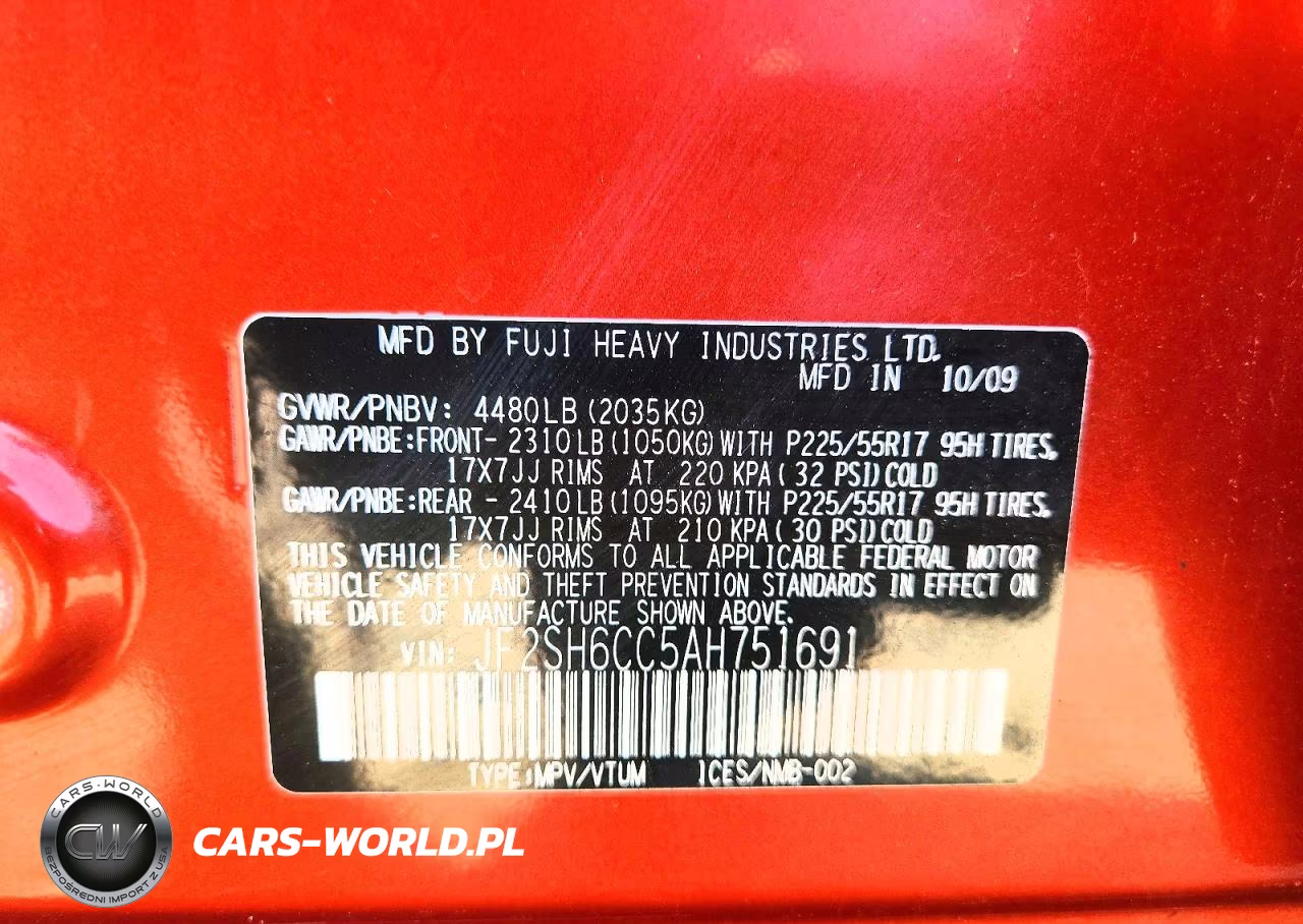 2010 Subaru Forester 2.5X Premium VIN:JF2SH6CC5AH751691 - 13
