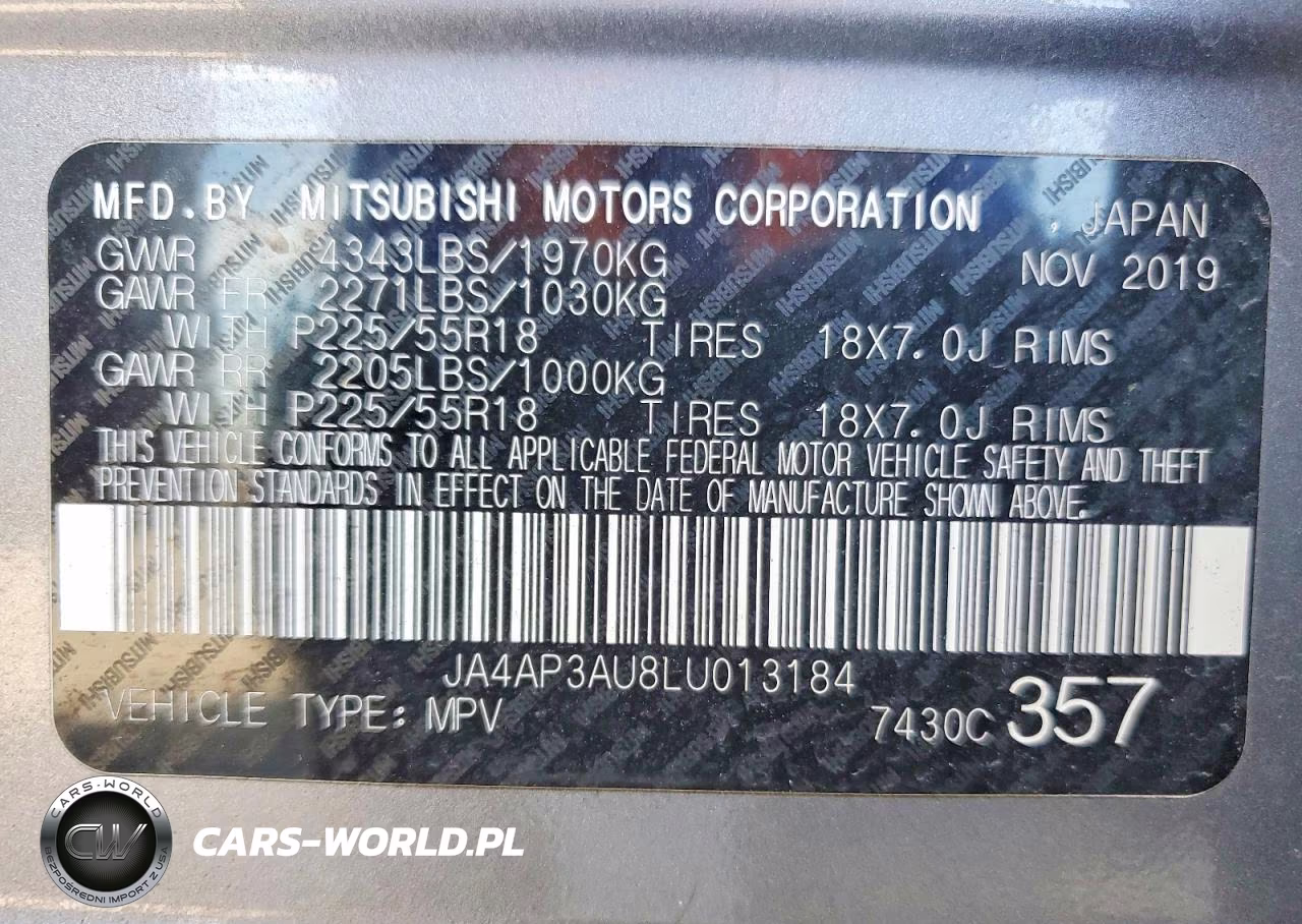 2020 Mitsubishi Outlander Sport Es VIN:JA4AP3AU8LU013184 - 13