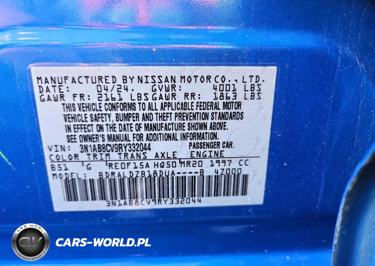 2024 Nissan Sentra Sv VIN:3N1AB8CV9RY332044 - 12