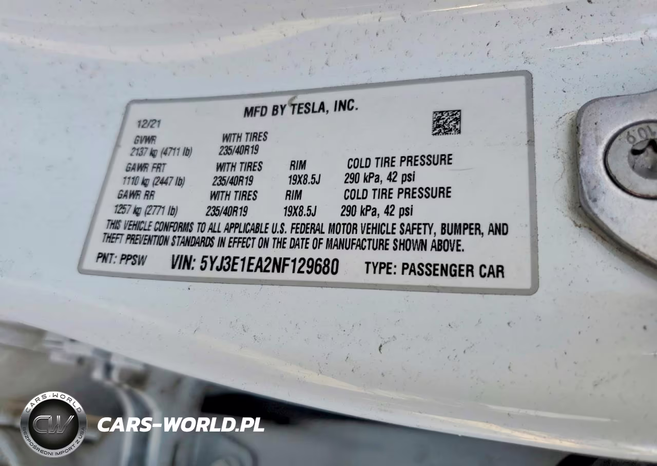 2022 Tesla Model 3 VIN:5YJ3E1EA2NF129680 - 12