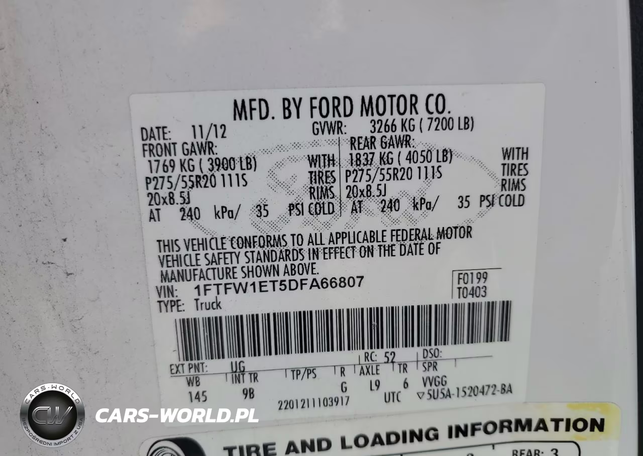 2013 Ford F150 Supercrew VIN:1FTFW1ET5DFA66807 - 12