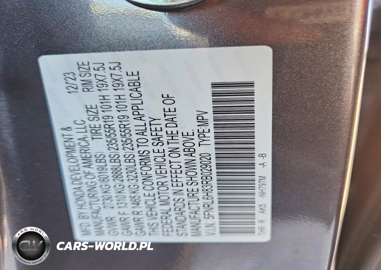 2024 Honda Odyssey Touring VIN:5FNRL6H83RB029020 - 13