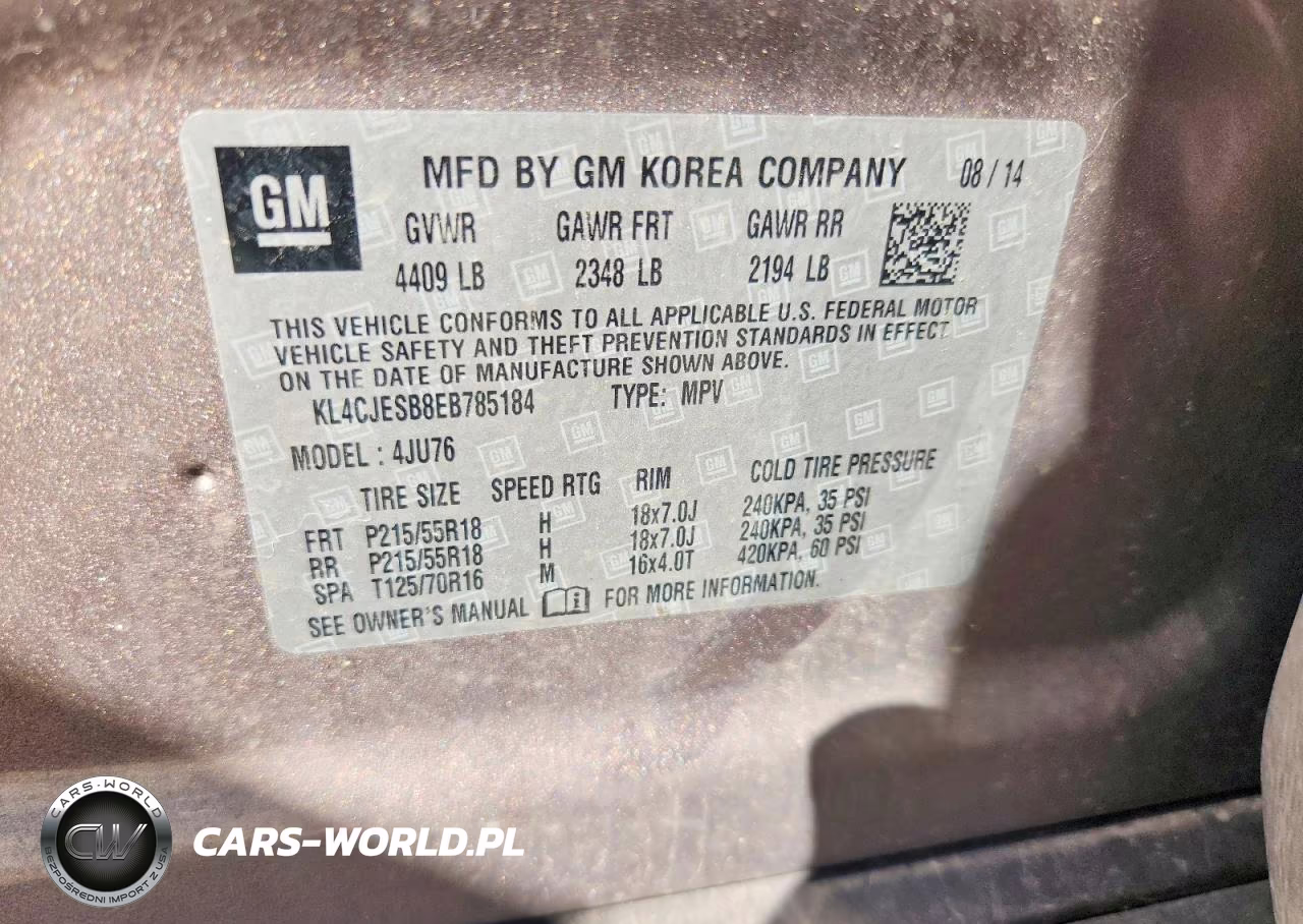 2014 Buick Encore VIN:KL4CJESB8EB785184 - 12