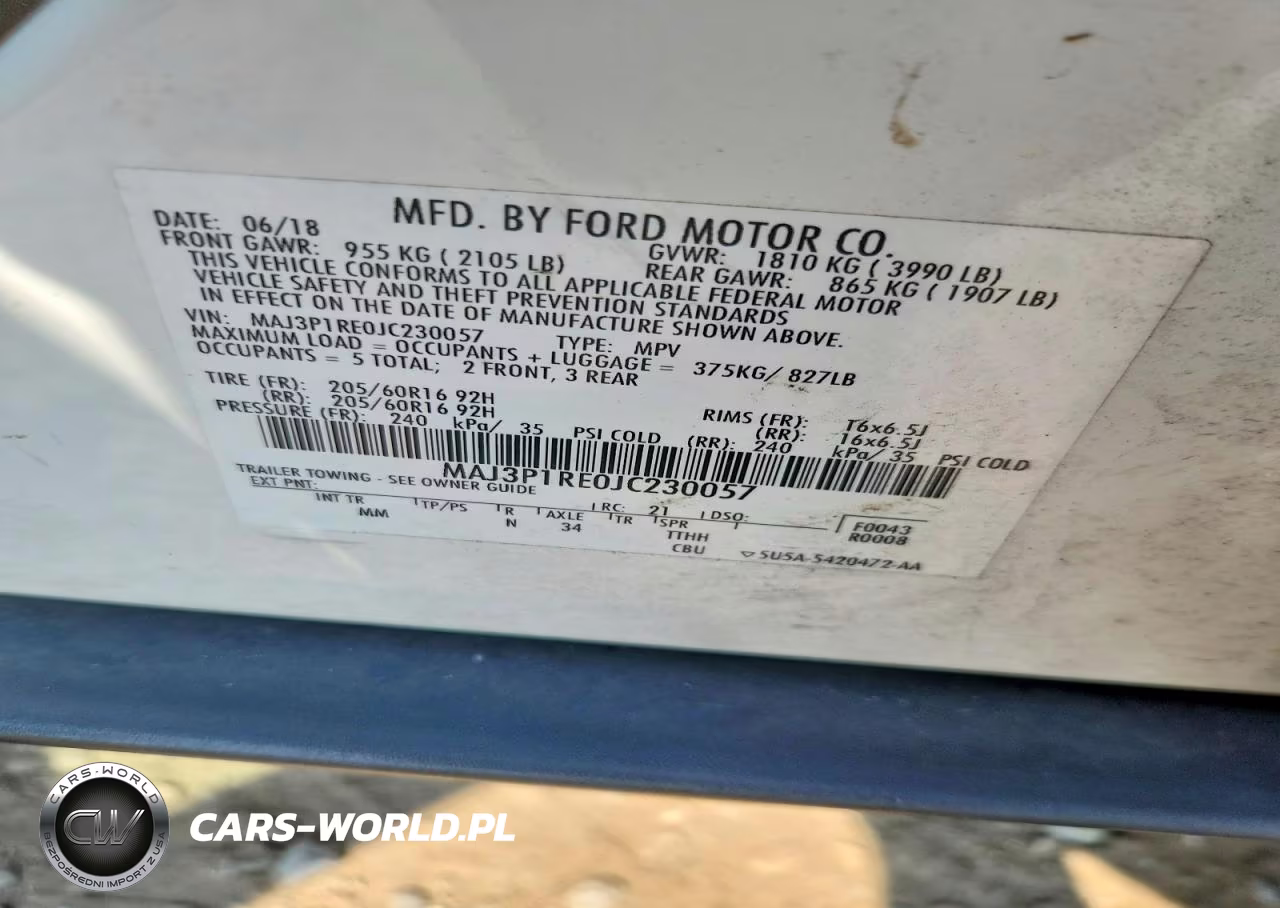 2018 Ford Ecosport S VIN:MAJ3P1RE0JC230057 - 14