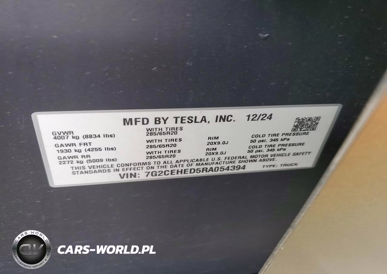 2024 Tesla Cybertruck VIN:7G2CEHED5RA05439X - 12