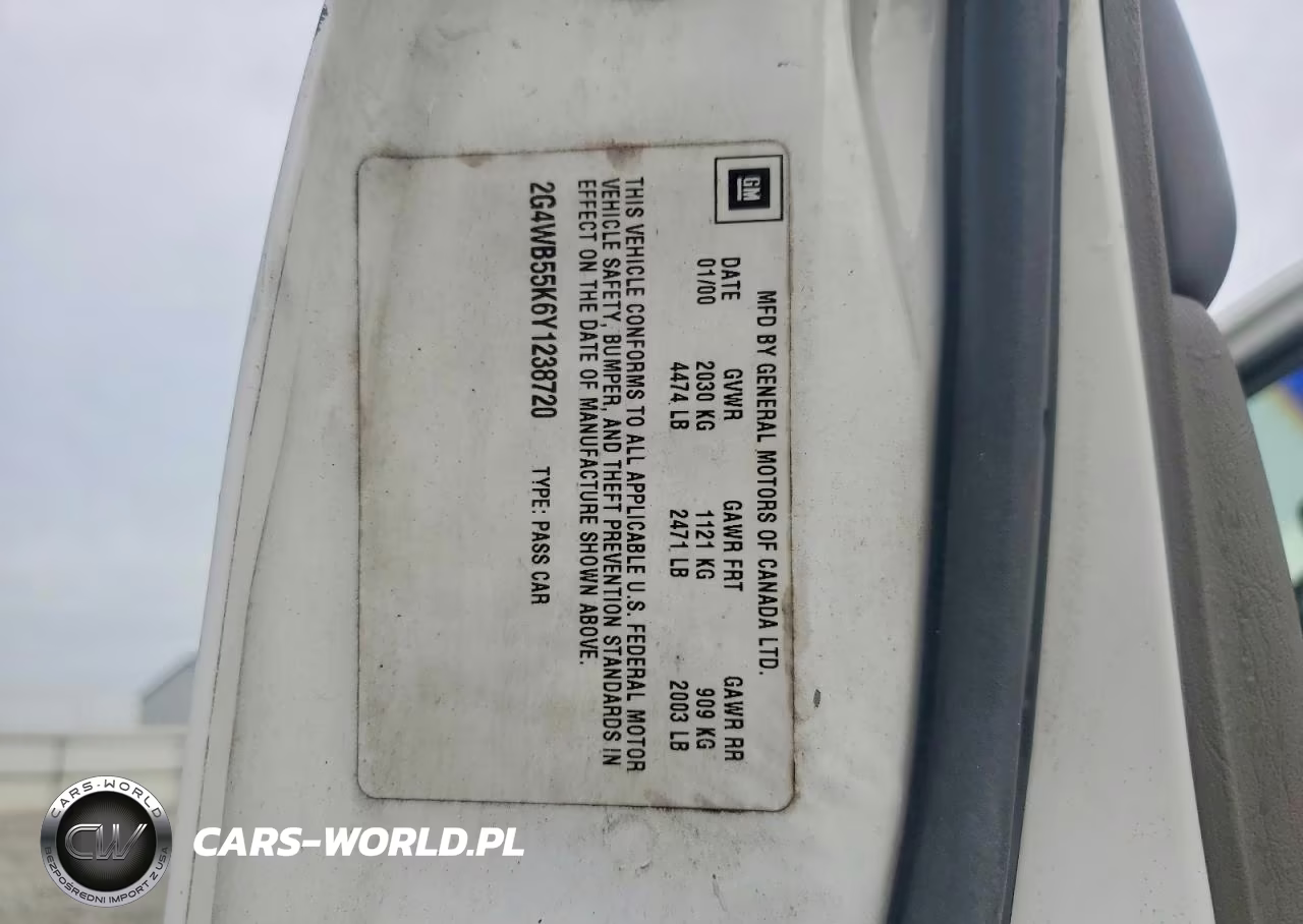 2000 Buick Regal Ls VIN:2G4WB55K6Y1238720 - 12