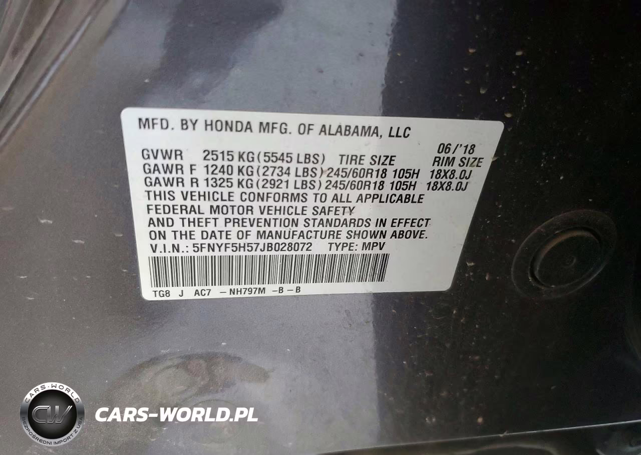 2018 Honda Pilot Exl VIN:5FNYF5H57JB028072 - 14