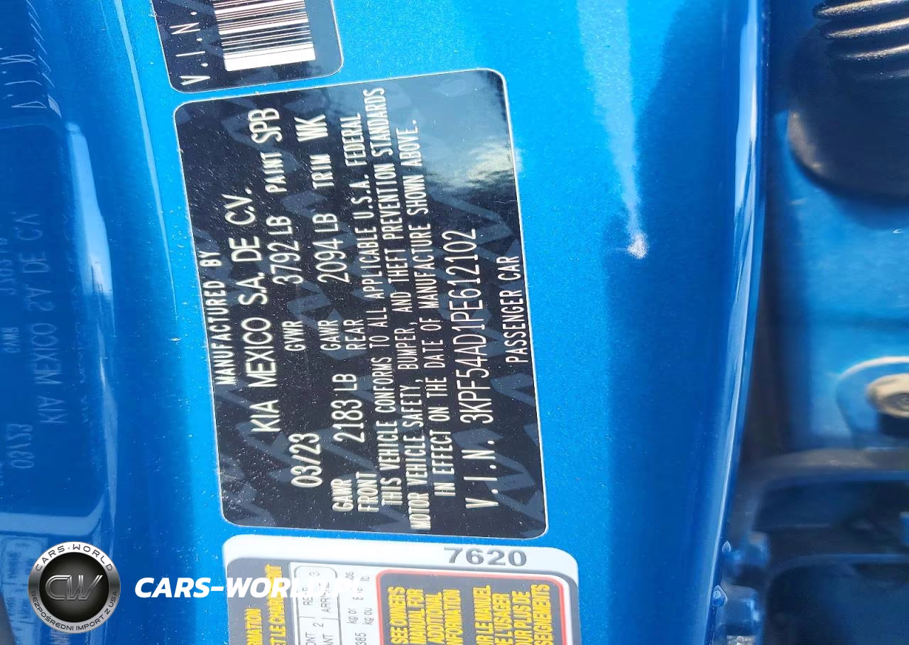 2023 Kia Forte Gt Line VIN:3KPF54AD1PE612102 - 12