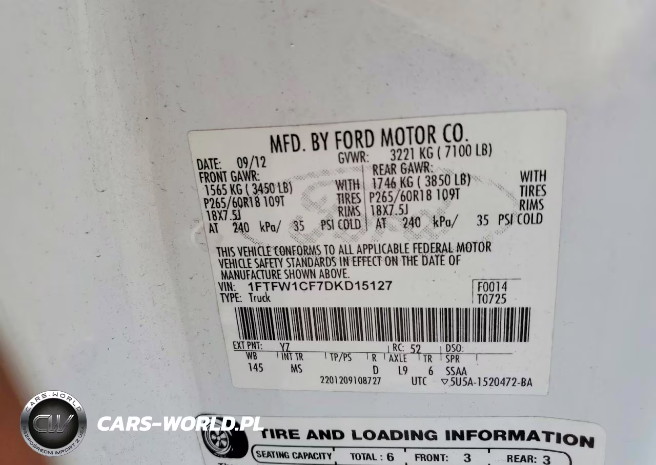 2013 Ford F150 Supercrew VIN:1FTFW1CF7DKD15127 - 12