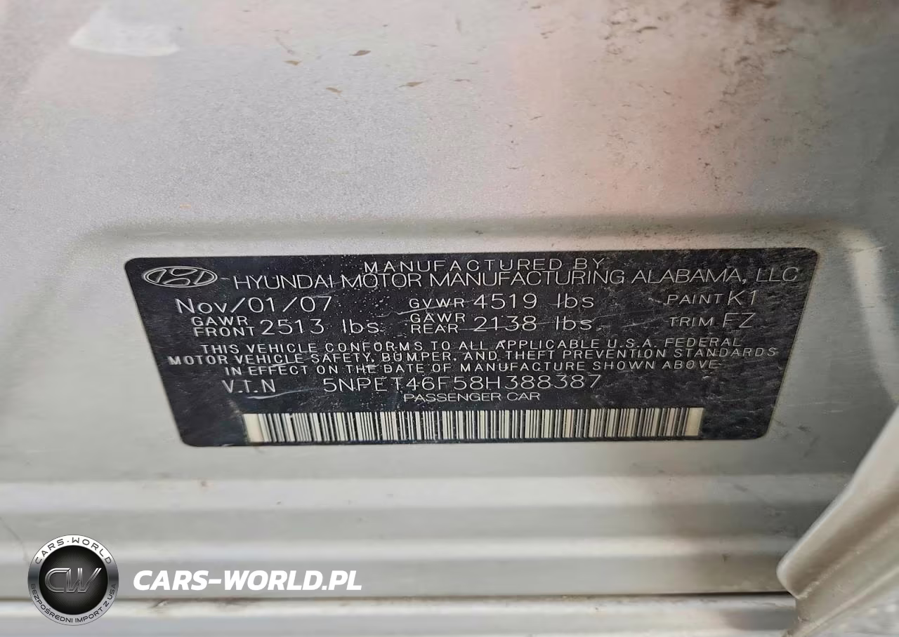 2008 Hyundai Sonata VIN:5NPET46F58H388387 - 13