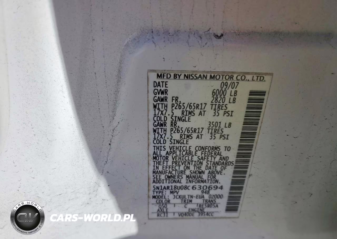 2008 Nissan Pathfinder S VIN:5N1AR18U08C630694 - 13