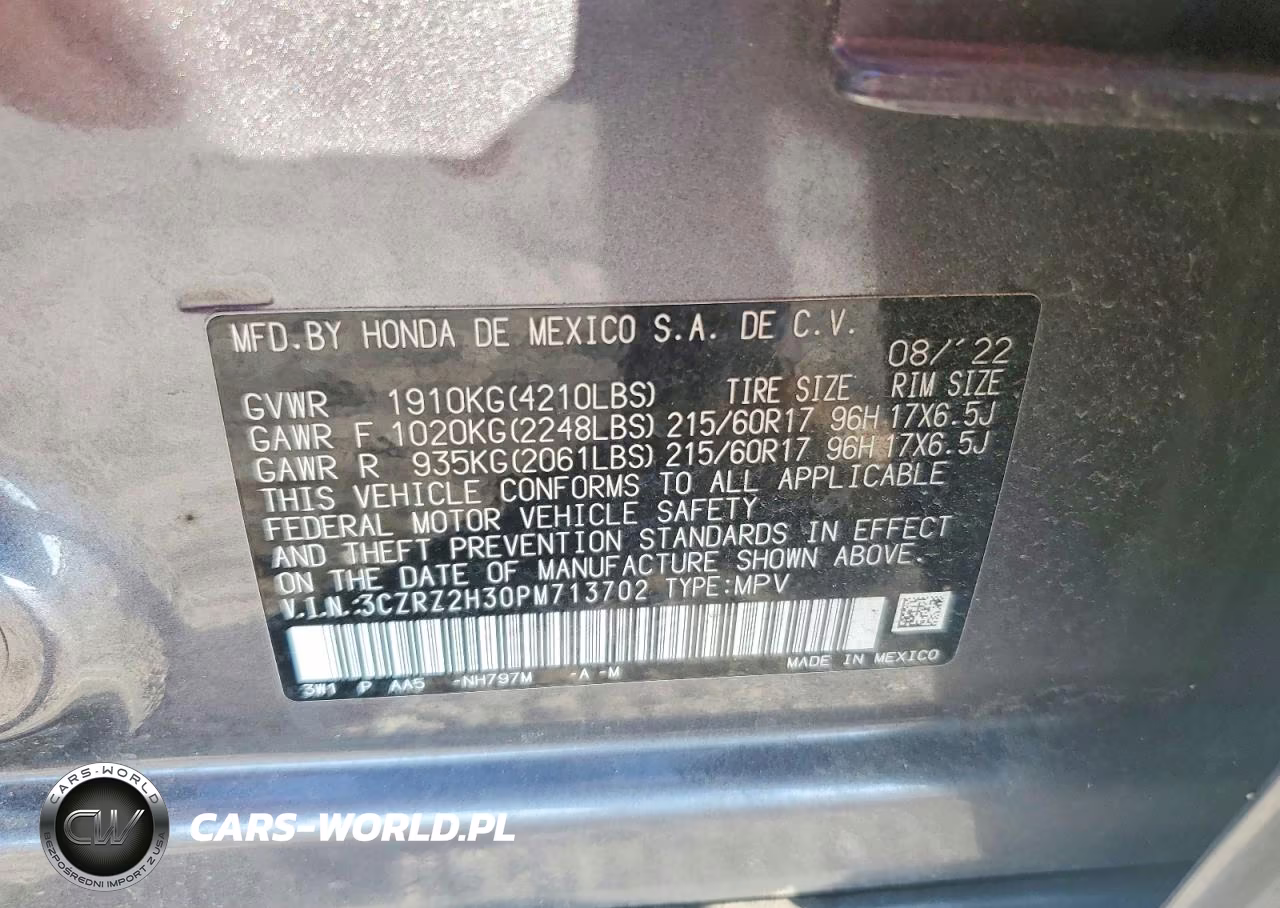2023 Honda Hr-V Lx VIN:3CZRZ2H30PM713702 - 13