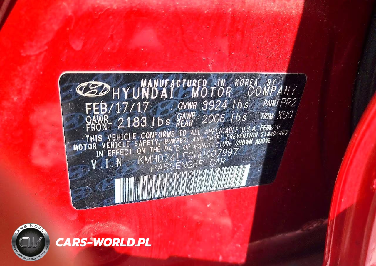 2017 Hyundai Elantra Se VIN:KMHD74LF0HU407997 - 12