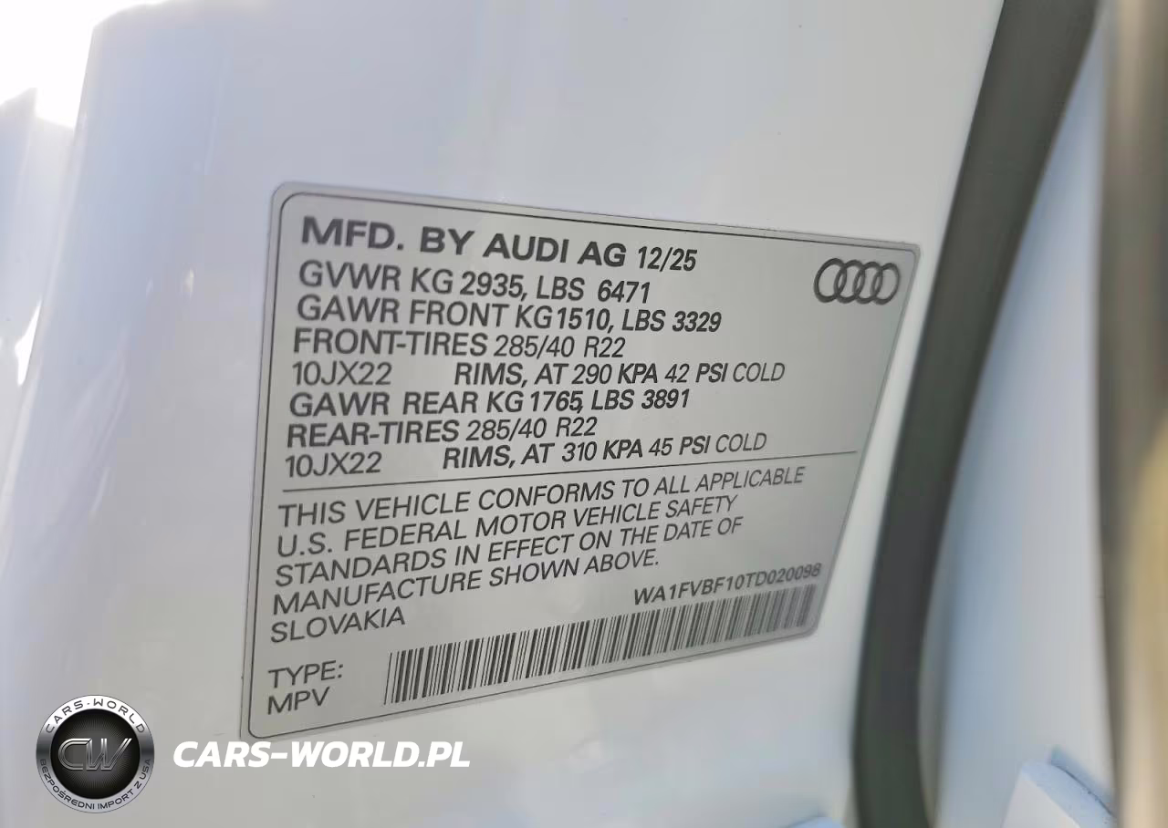 2026 Audi Q8 Prestige S-Line VIN:WA1FVBF10TD020098 - 13