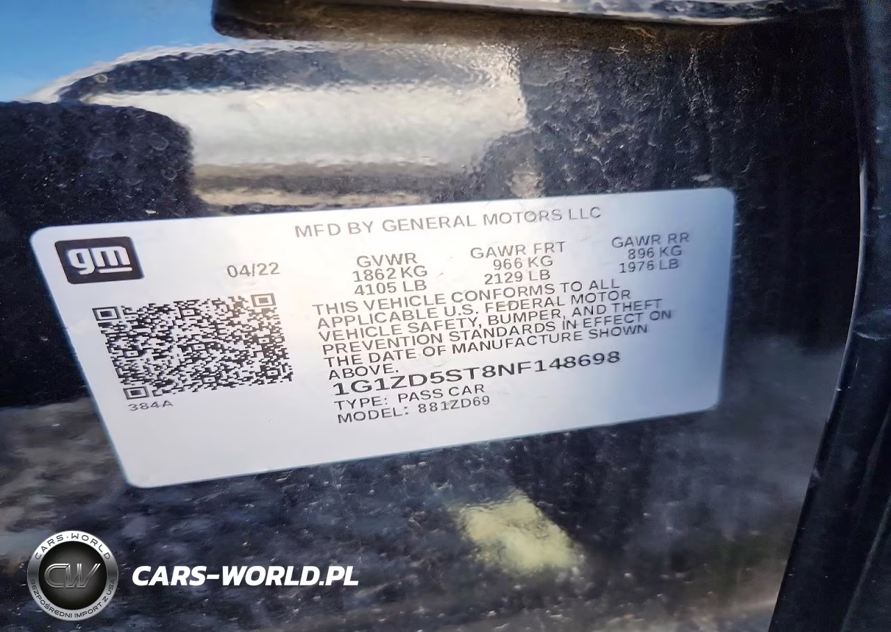 2022 Chevrolet Malibu Lt VIN:1G1ZD5ST8NF148698 - 12