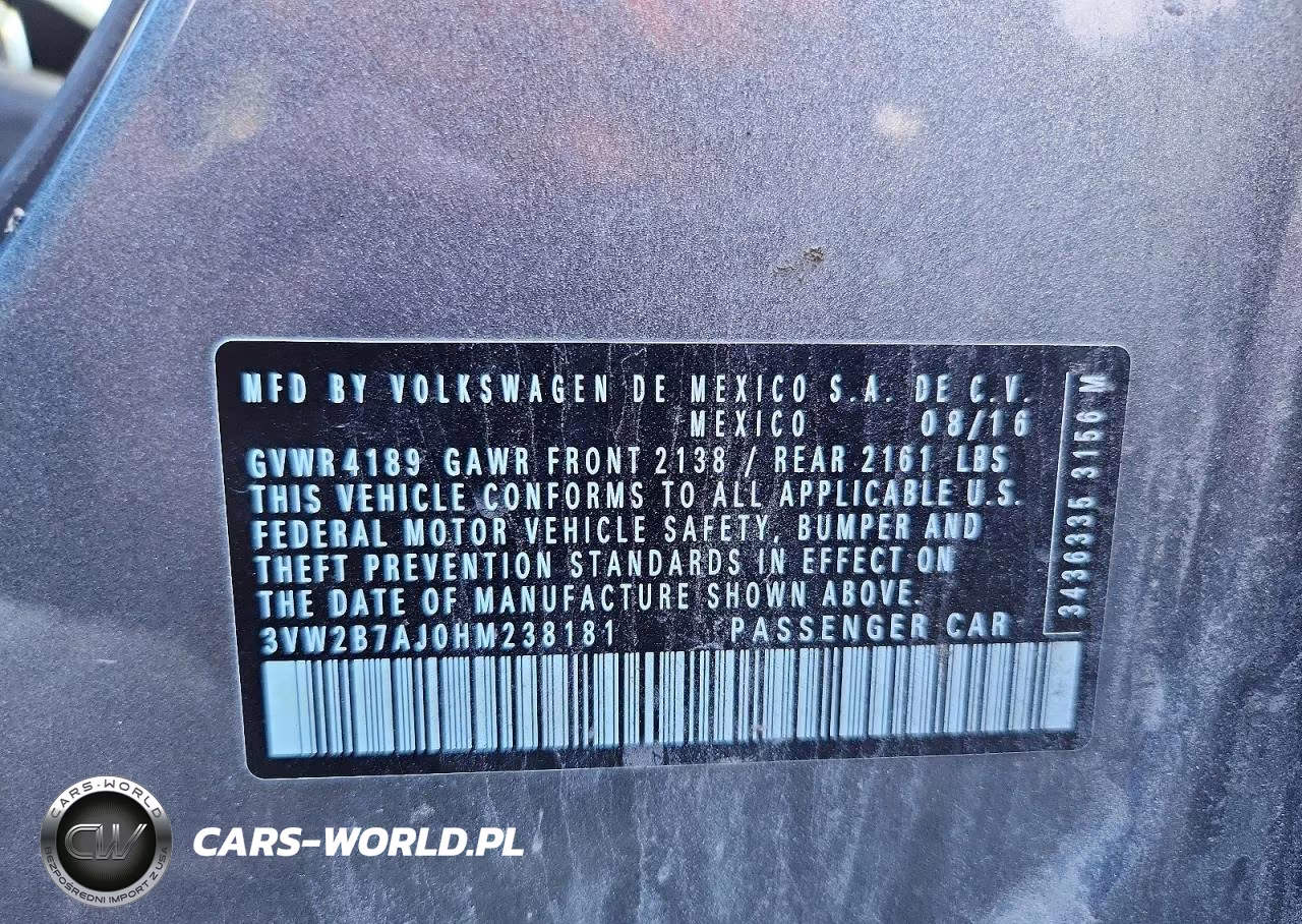 2017 Volkswagen Jetta S VIN:3VW2B7AJ0HM238181 - 12