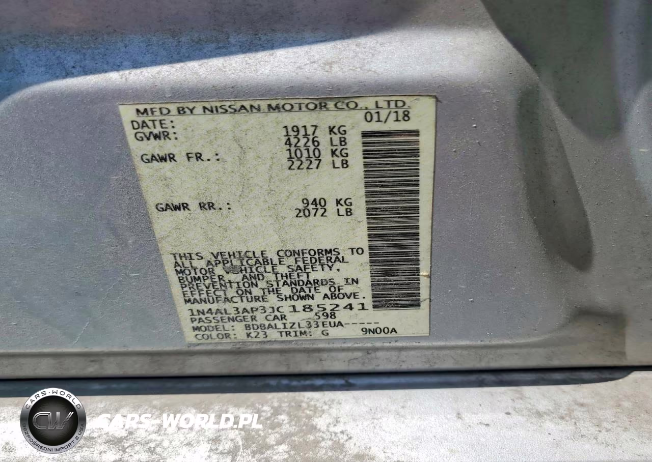 2018 Nissan Altima 2.5 Sv VIN:1N4AL3AP3JC185241 - 12