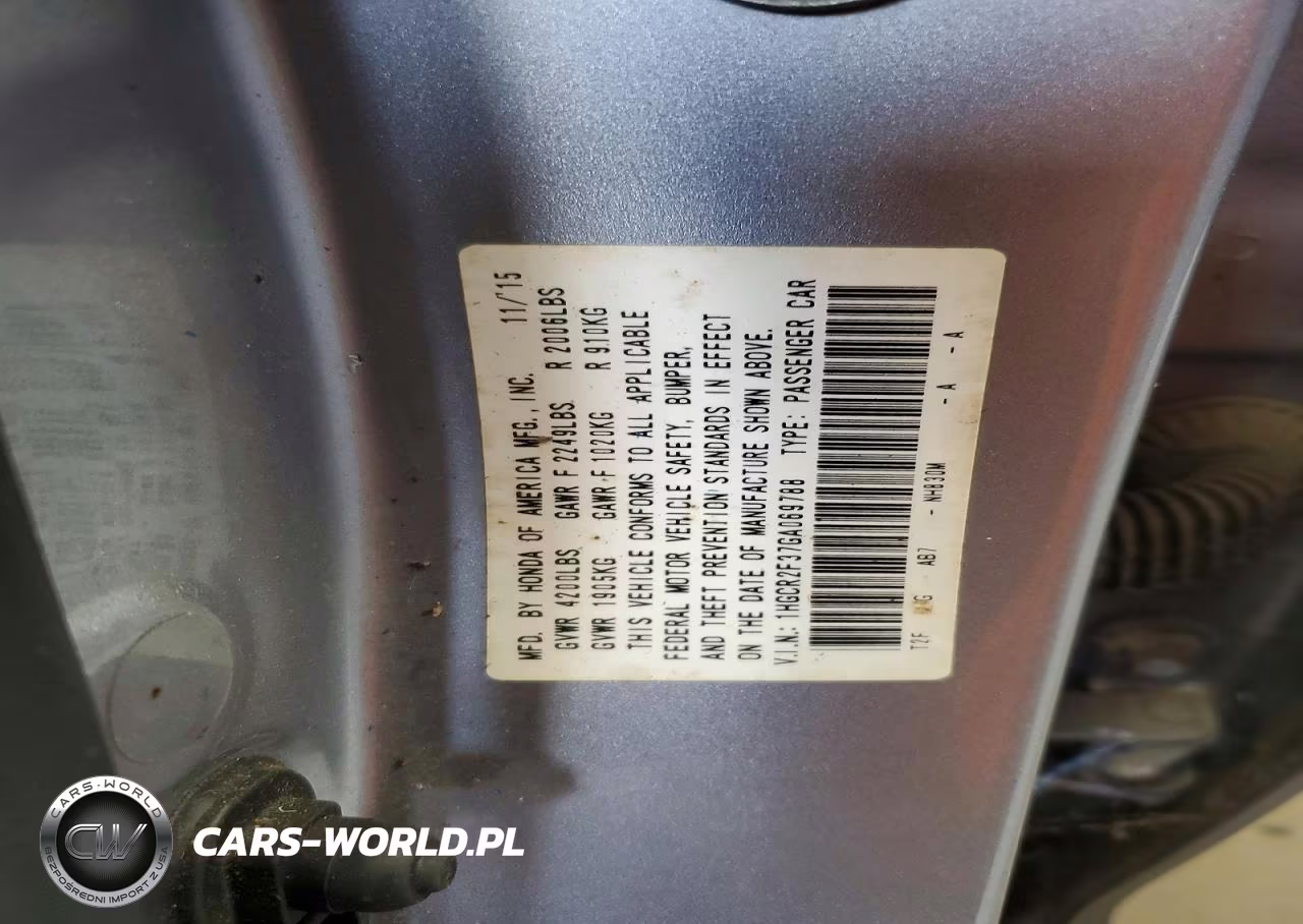2016 Honda Accord Lx VIN:1HGCR2F37GA069788 - 12