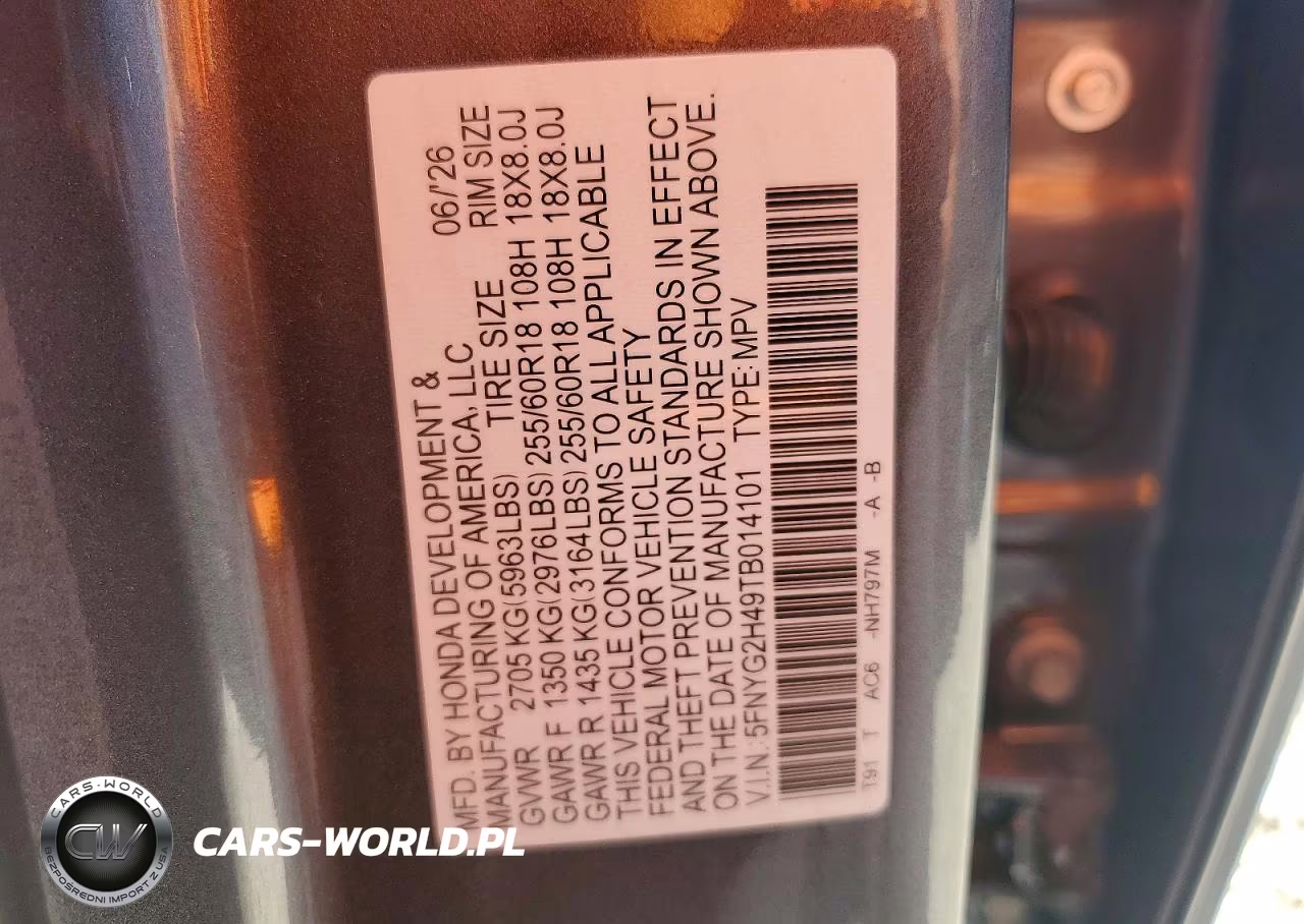 2026 Honda Pilot Exl VIN:5FNYG2H49TB014101 - 14