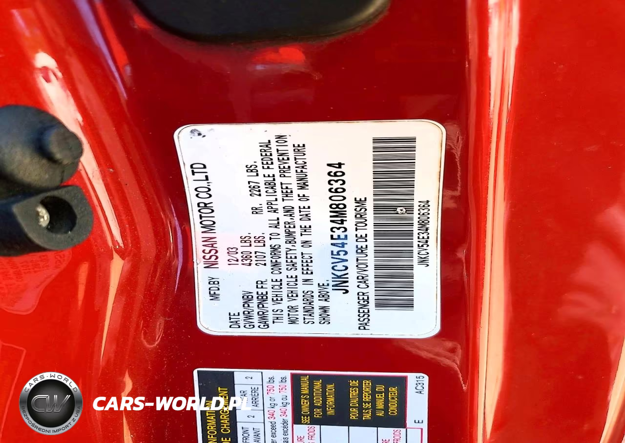 2004 Infiniti G35 Base VIN:JNKCV54E34M806364 - 12