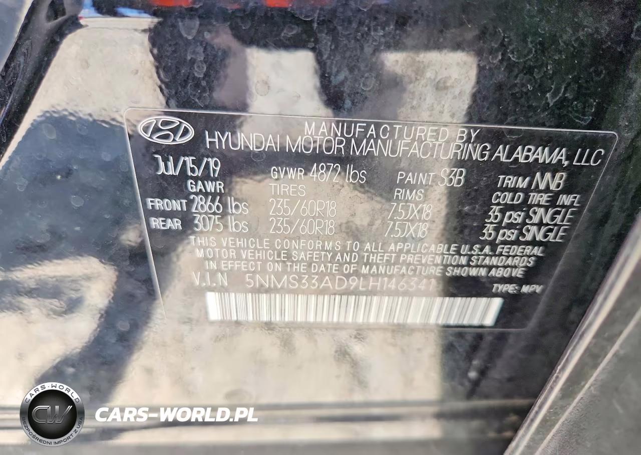 2020 Hyundai Santa Fe Sel VIN:5NMS33AD9LH146341 - 13