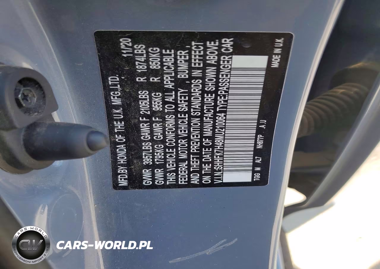 2021 Honda Civic Sport VIN:SHHFK7H48MU210064 - 13
