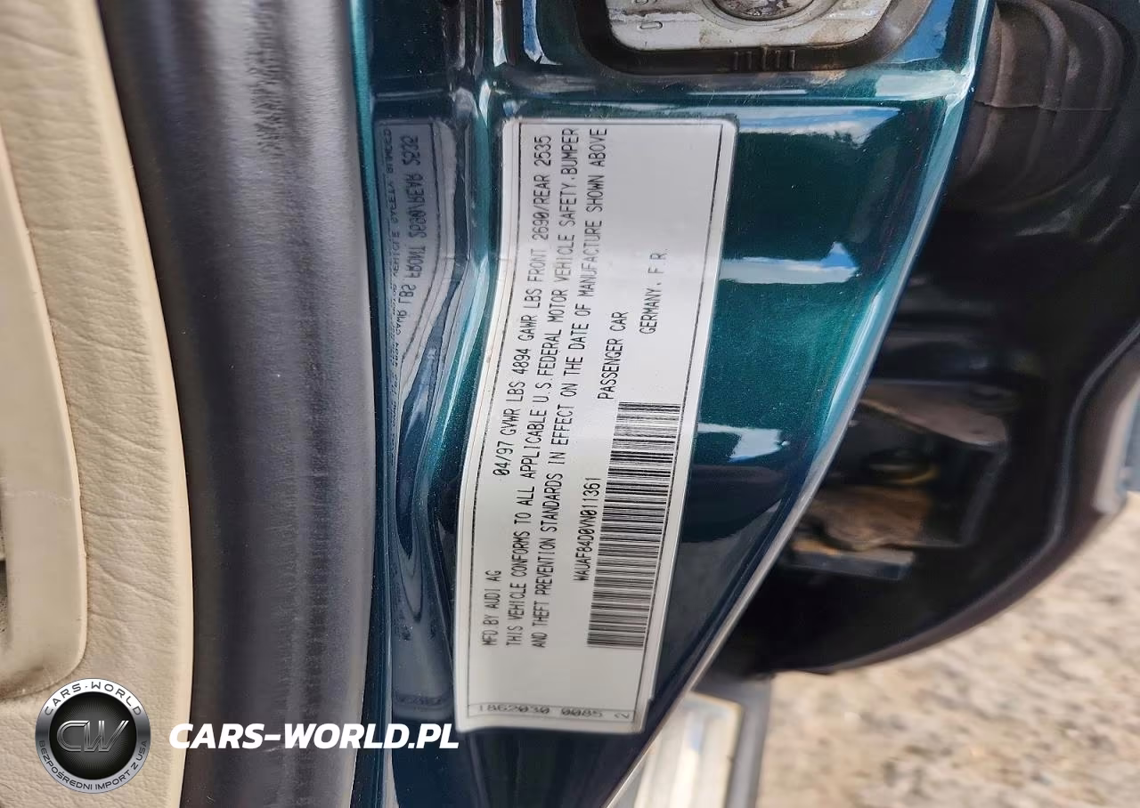 1997 Audi A8 3.7 VIN:WAUAF84D0VN011361 - 12