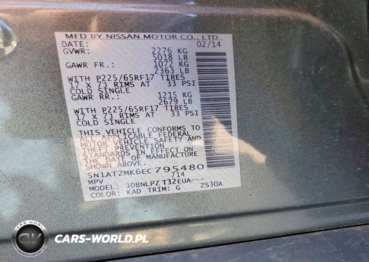 2014 Nissan Rogue S VIN:5N1AT2MK6EC795480 - 13