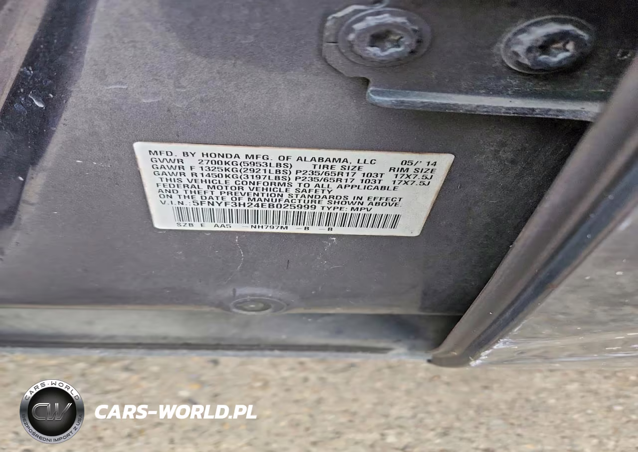 2014 Honda Pilot Lx VIN:5FNYF3H24EB025999 - 13