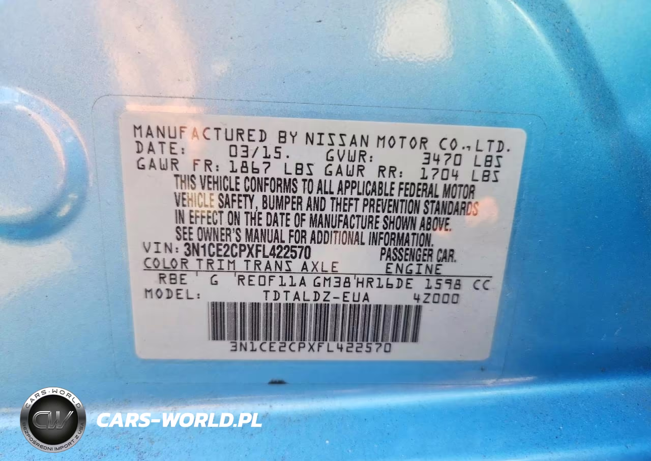 2015 Nissan Versa Note Sv VIN:3N1CE2CPXFL422570 - 13