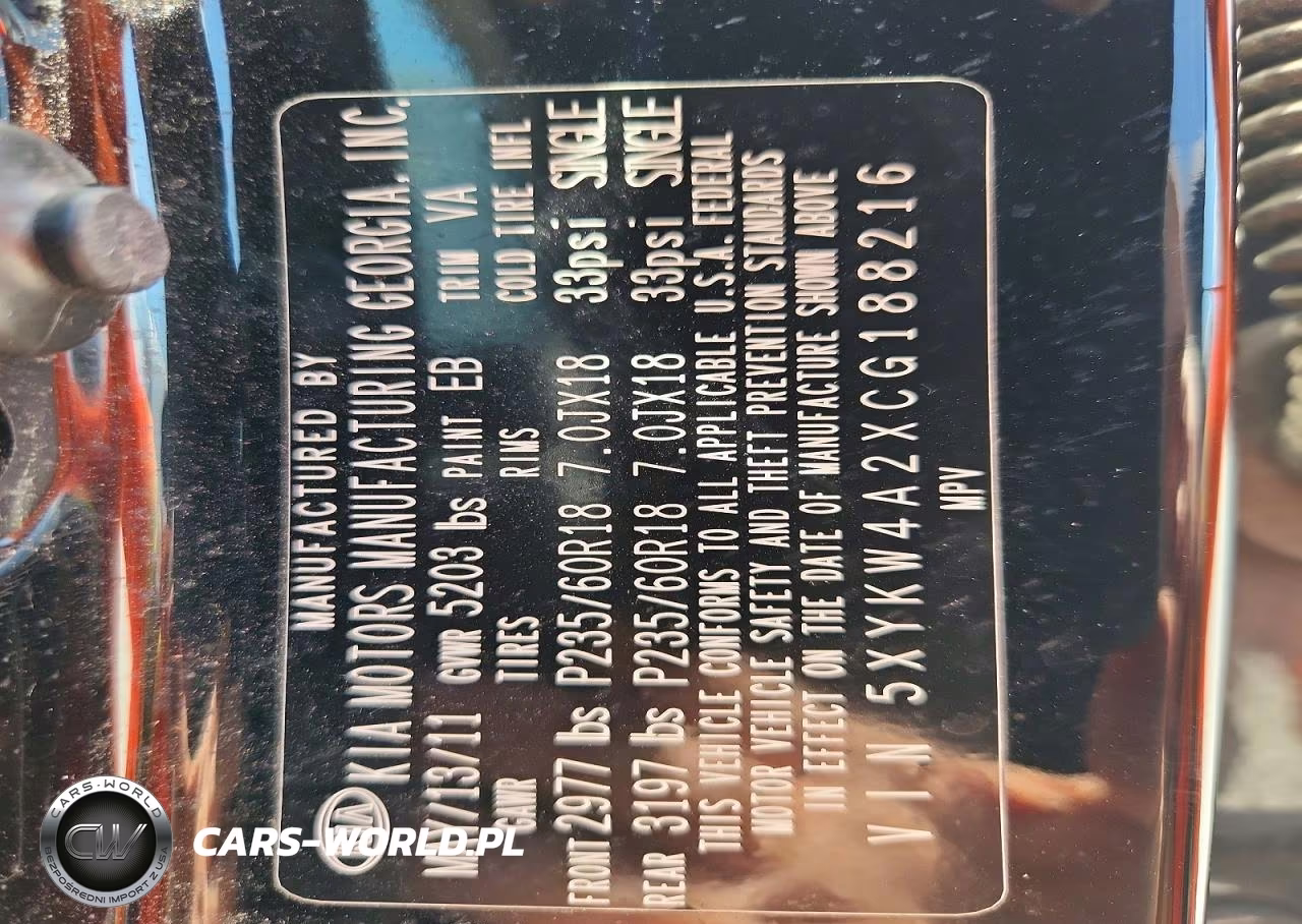 2012 Kia Sorento Sx VIN:5XYKW4A2XCG188216 - 14