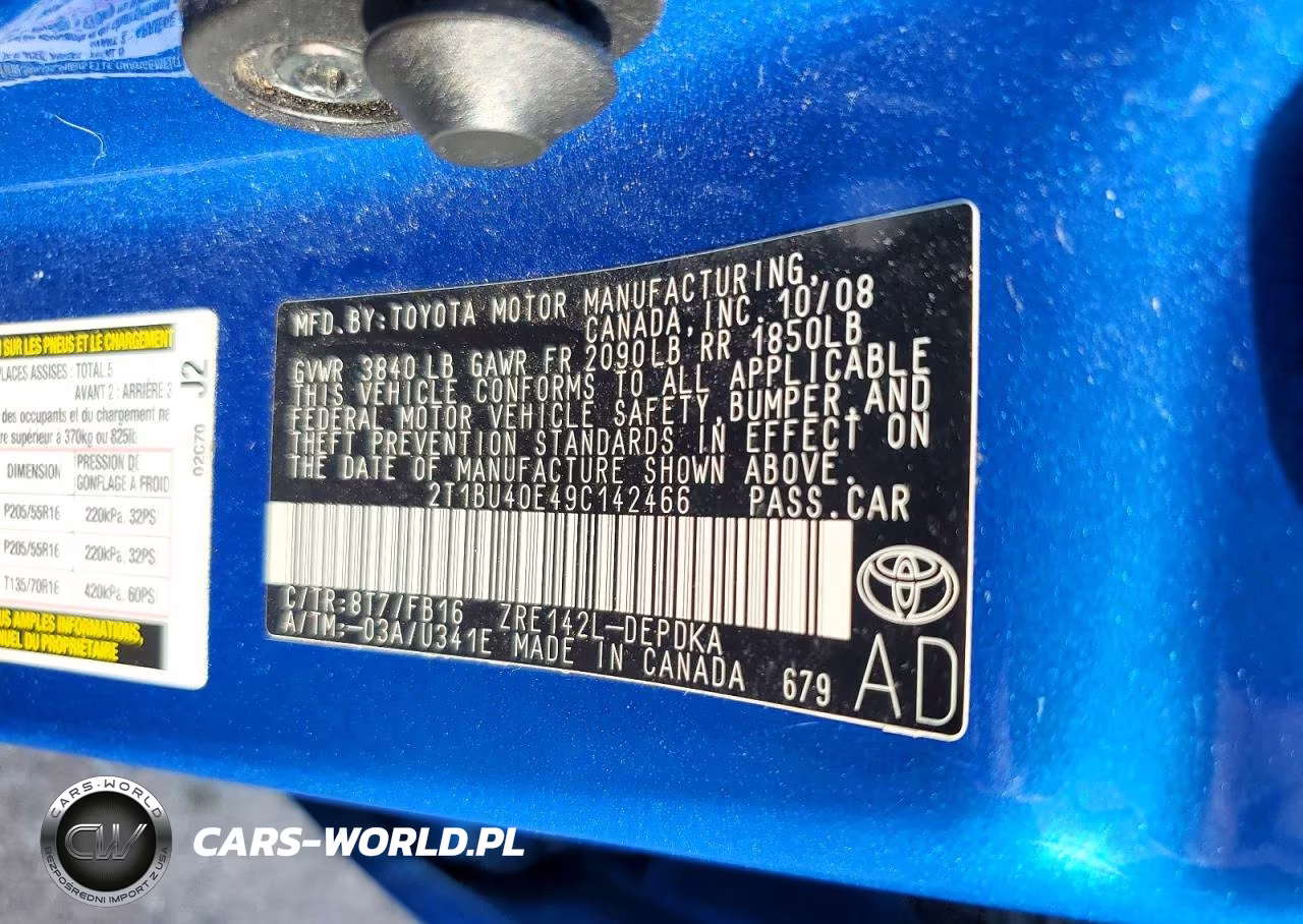2009 Toyota Corolla Le VIN:2T1BU40E49C142466 - 12