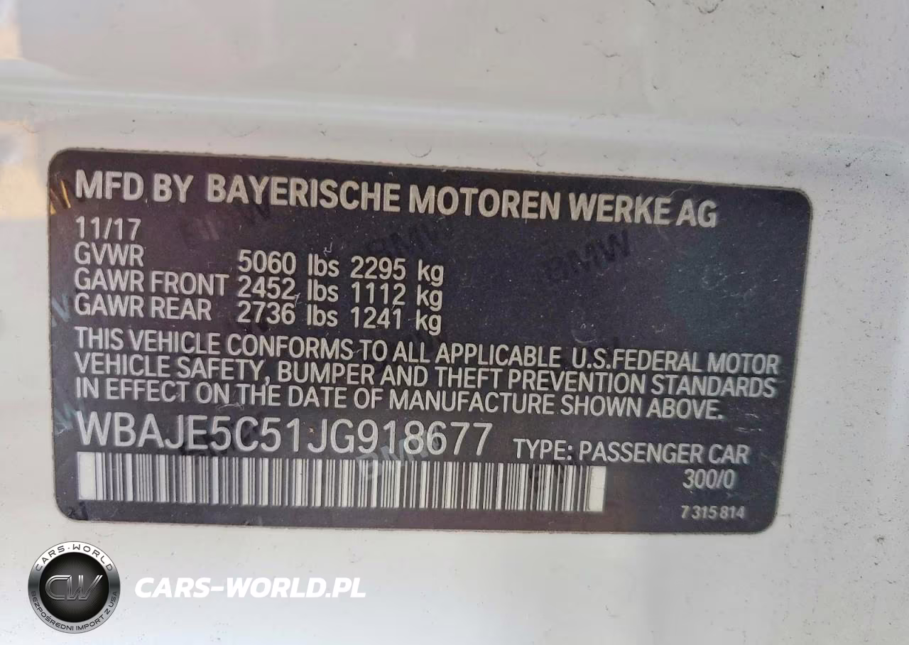 2018 BMW 540 I VIN:WBAJE5C51JG918677 - 12