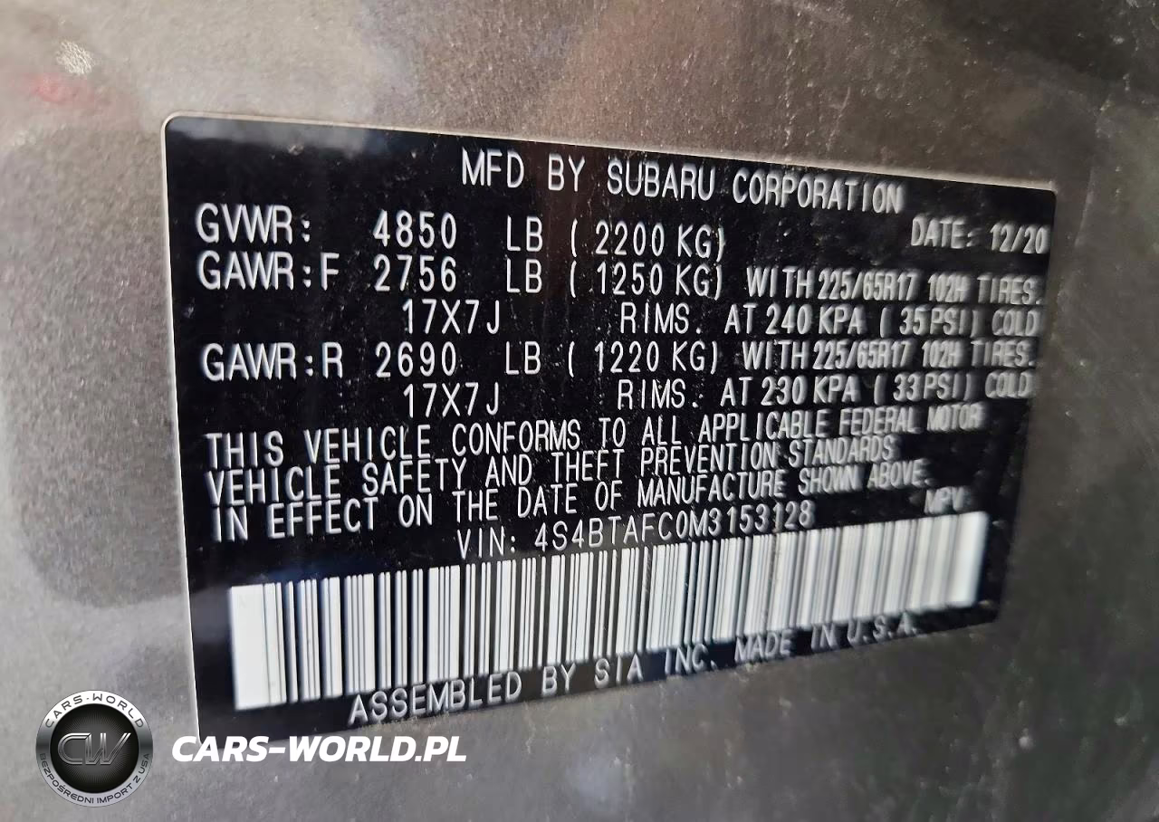 2021 Subaru Outback Premium VIN:4S4BTAFC0M3153128 - 13