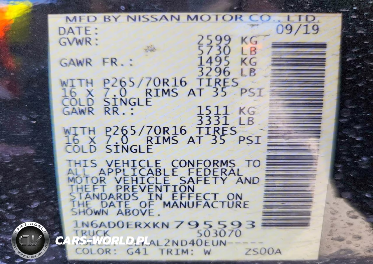 2019 Nissan Frontier Sv VIN:1N6AD0ERXKN795593 - 12