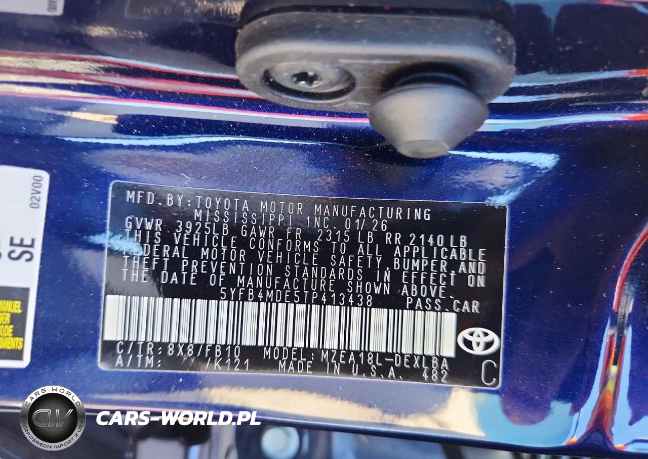 2026 Toyota Corolla Le VIN:5YFB4MDE5TP413438 - 12