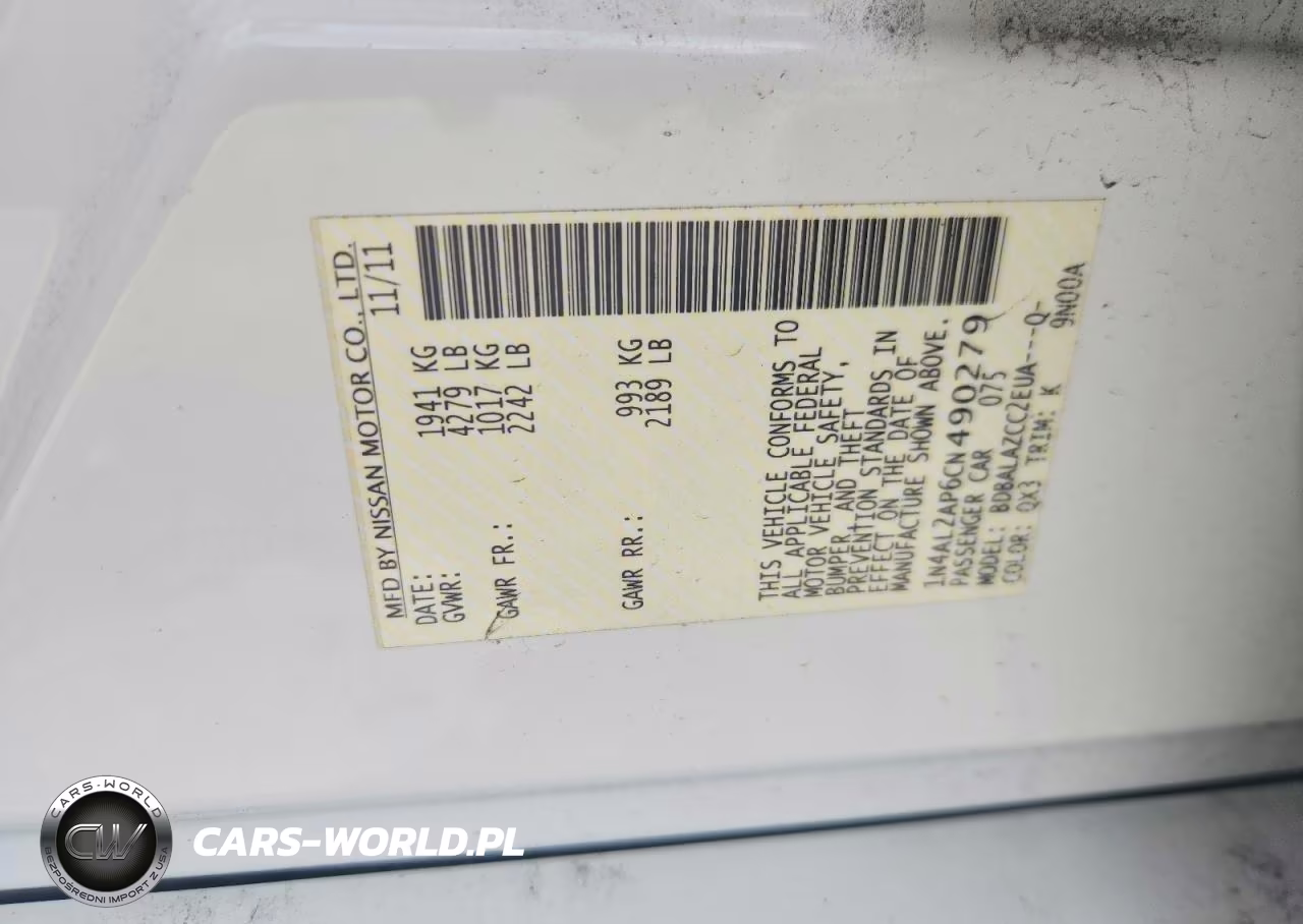 2012 Nissan Altima 2.5 VIN:1N4AL2AP6CN490279 - 12