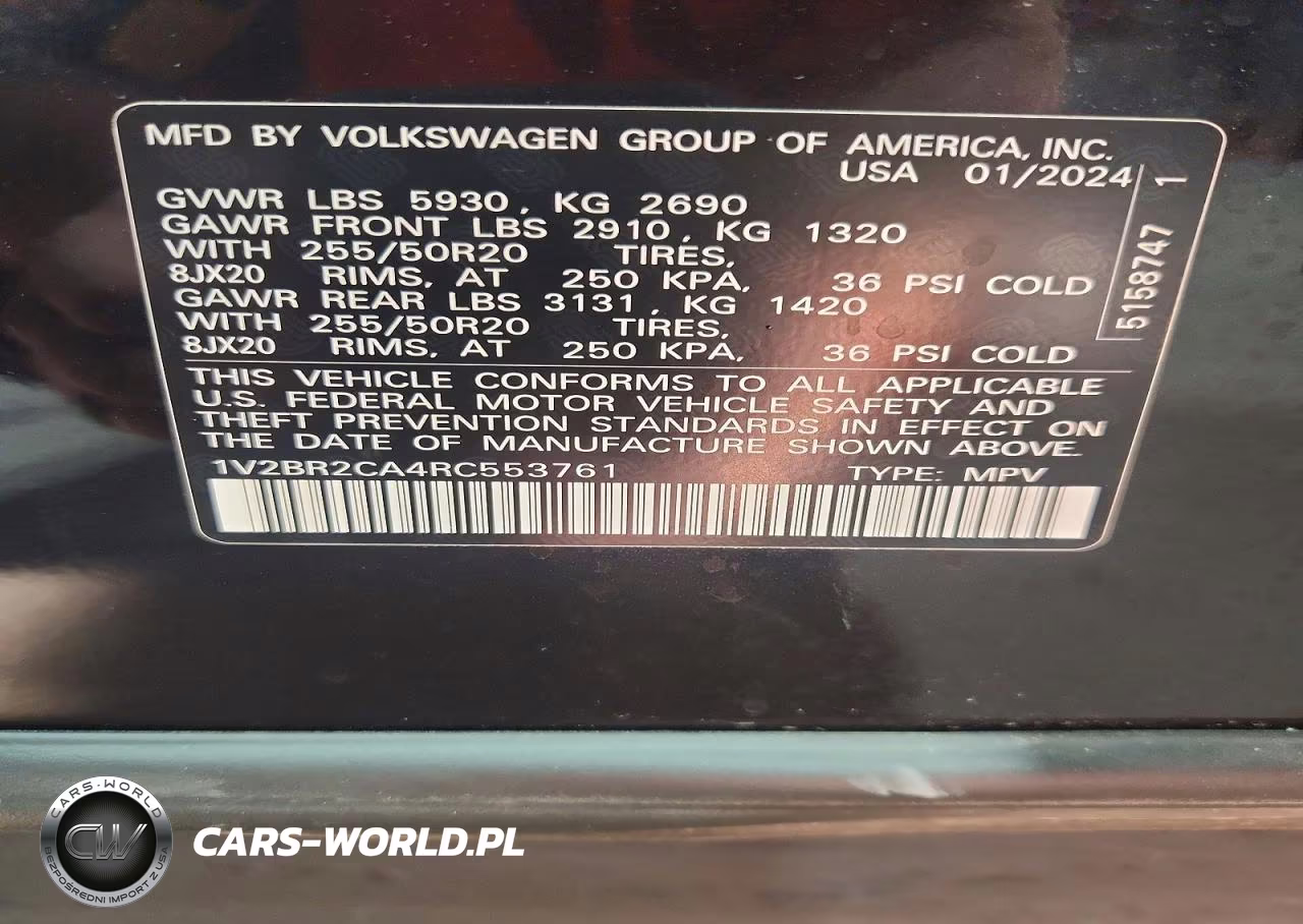 2024 Volkswagen Atlas 2.0T Sel VIN:1V2BR2CA4RC553761 - 13