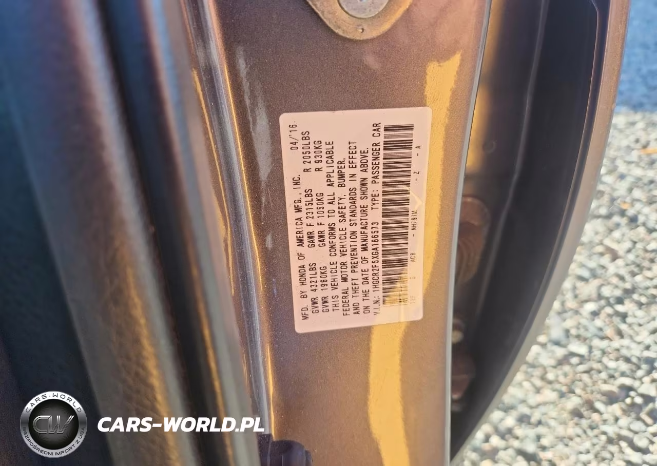 2016 Honda Accord Sport VIN:1HGCR2F5XGA186573 - 12