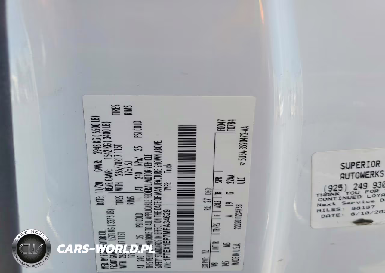 2021 Ford F150 Super Cab VIN:1FTEX1EP7MFA34629 - 12