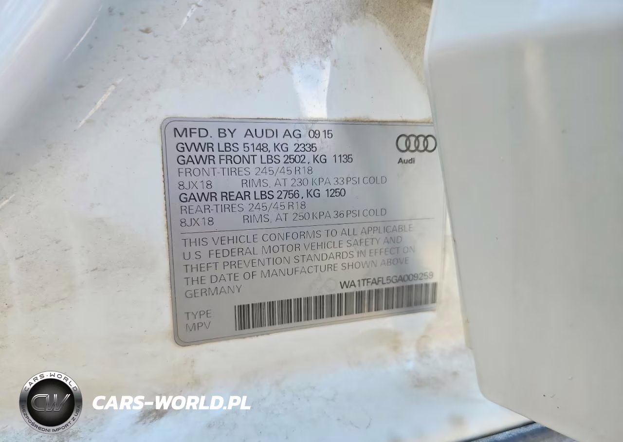 2016 Audi A4 Allroad Premium VIN:WA1TFAFL5GA009259 - 12