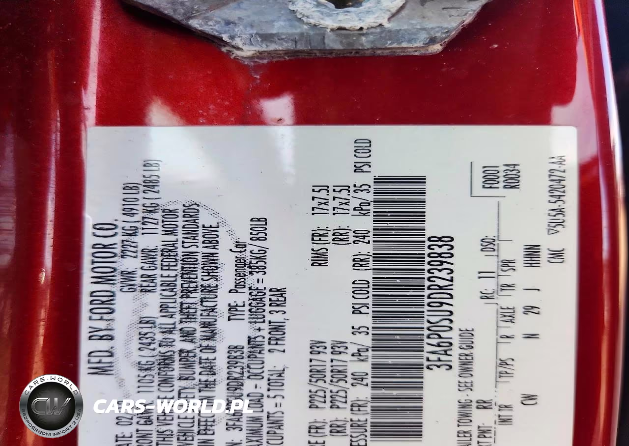 2013 Ford Fusion Titanium Phev VIN:3FA6P0SU9DR239838 - 13